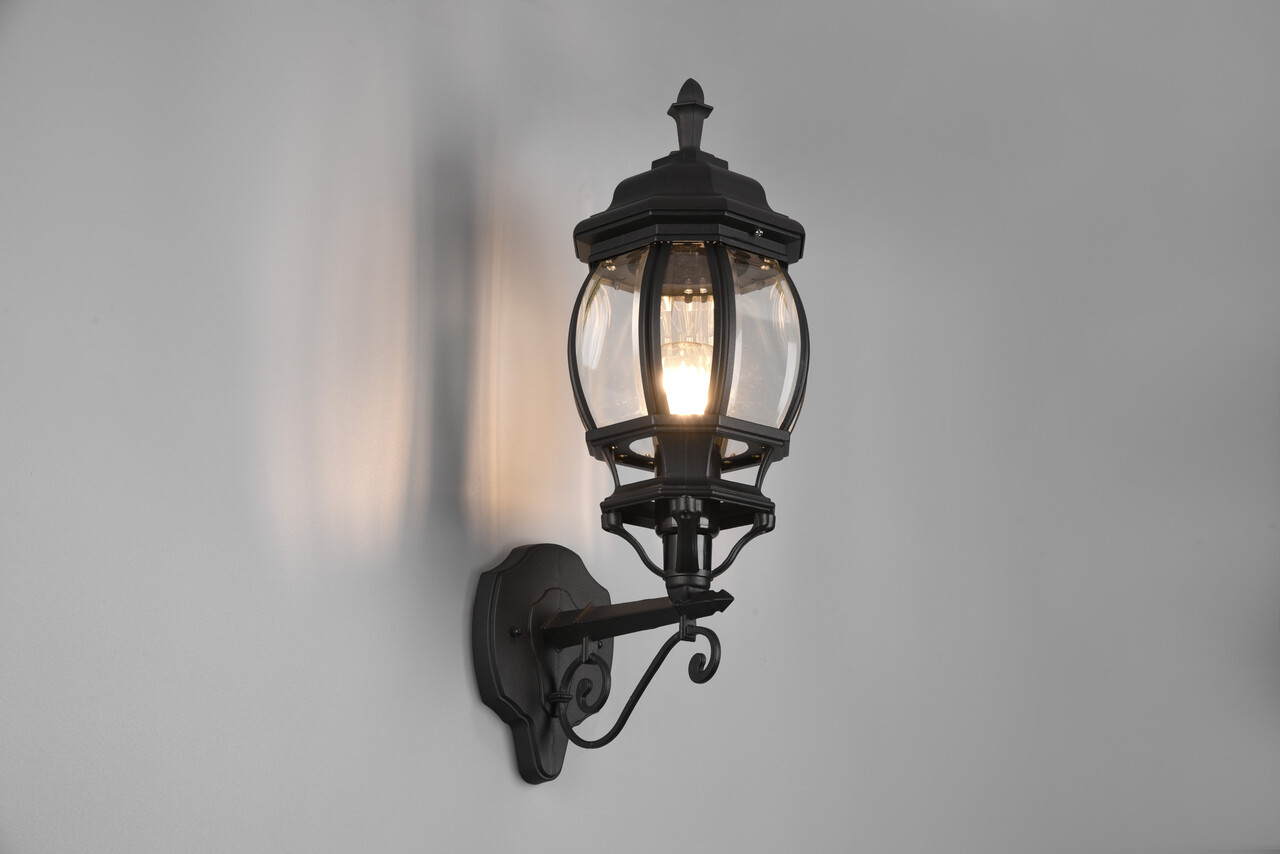 Lampa de exterior Elvo, TRIO, 15.5x24.5x49.5 cm, 60W, 1x E27, aluminiu, negru mat - imagine 7